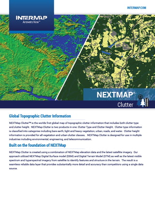NEXTMap Clutter Data Sheet