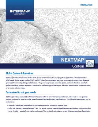 NEXTMap Contour Data Sheet