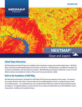 NEXTMap Slope-Aspect Data Sheet
