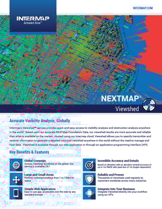 NEXTMap Viewshed Data Sheet